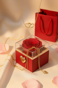 Eeuwige Roos Box - Gepersonaliseerde Ketting met Gravure